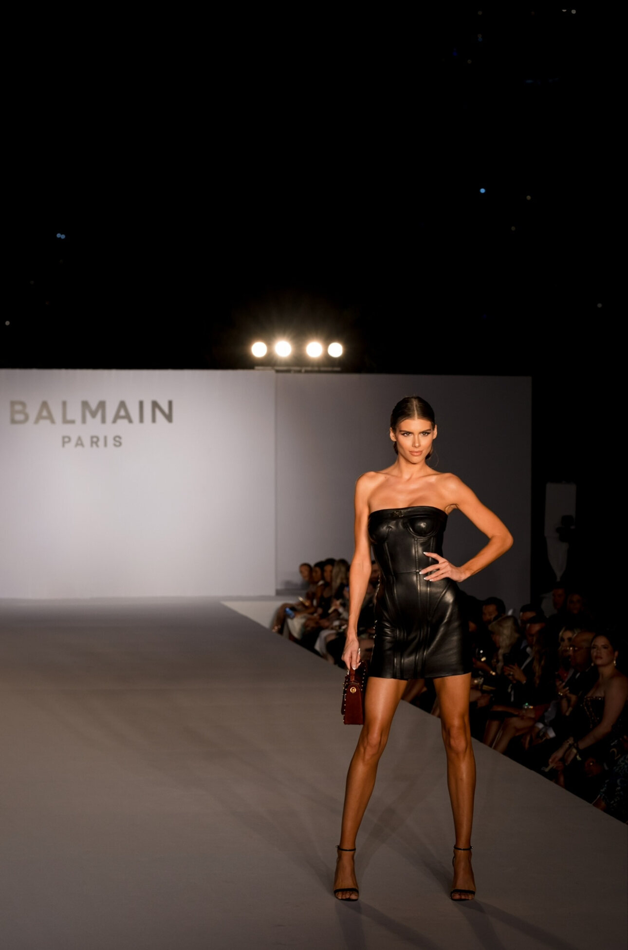 Katharina Nahlik on the Balmain runway