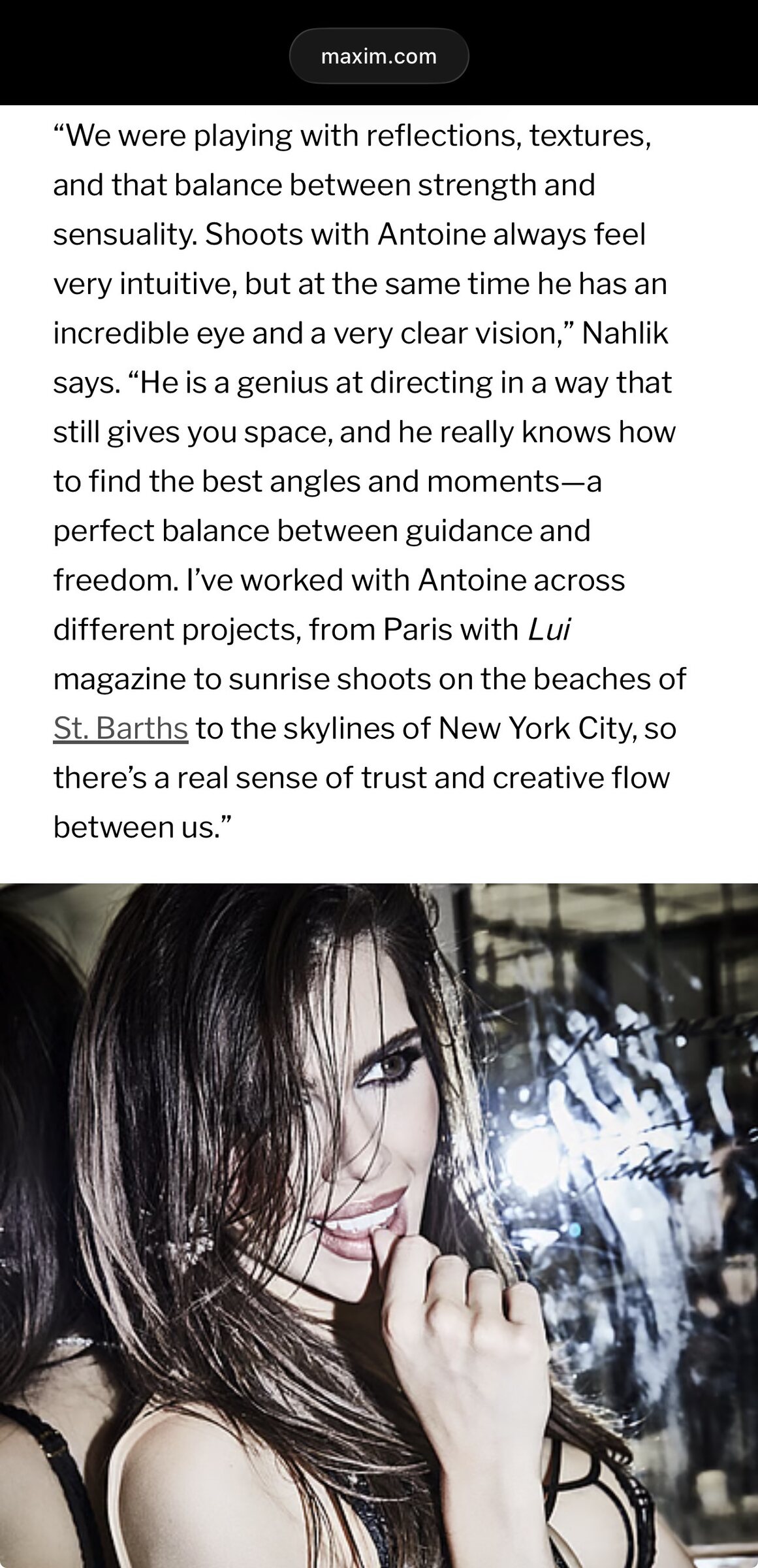 Maxim interview excerpt