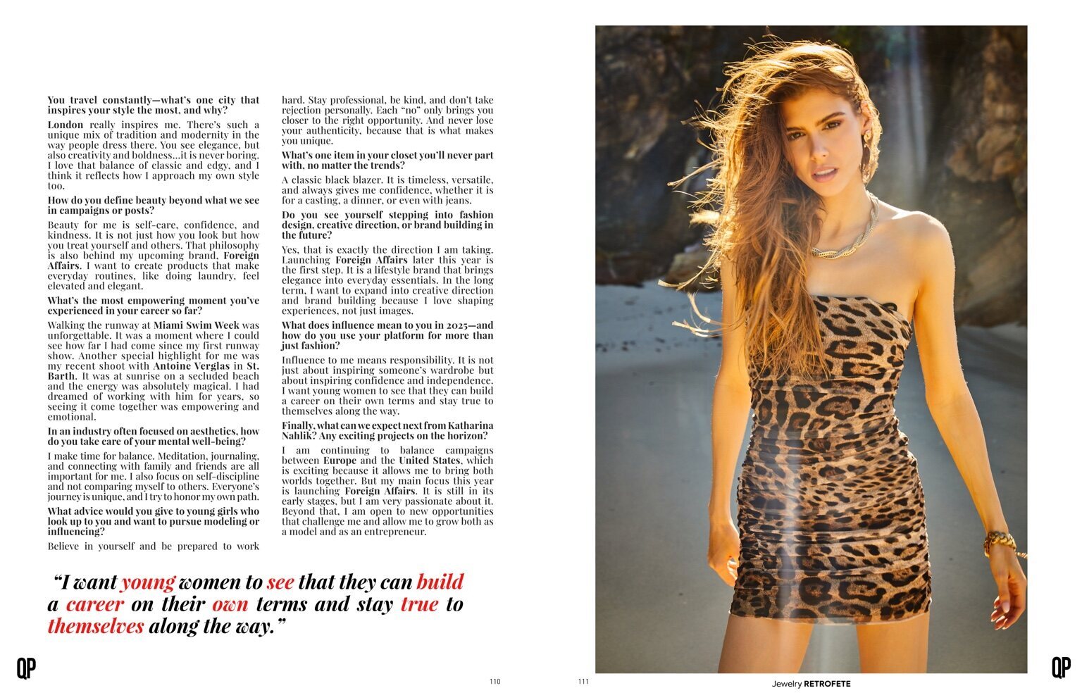 QP Magazine interview pages 110 and 111